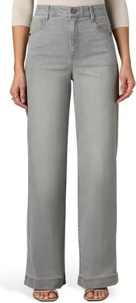 Wit & Wisdom Gracie Skyrise Double Side Seam Wide Leg Jeans in Light Grey at Nordstrom, Size 00
