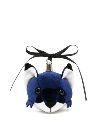 Maison Kitsun&eacute; festive fox bag charm - women - Recycled Polyester/Polyester - One Size - Blue