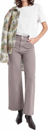 Favorite Daughter The Mischa Super High Rise Wide Leg Ankle Jeans In Soft Taupe