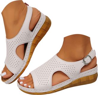 Generic Womens Perforated Slide Sandals Breathable Casual Comfortable Slippers with Holes Adjustable Button Ankle Strap Sandals Memory Foam Slipper for Summer