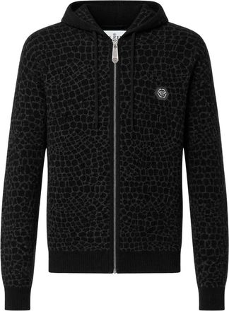 Philipp Plein Knit Hoodie Cocco - Heren - Vesten met rits - Zwart - M - Hoodies & sweatvesten