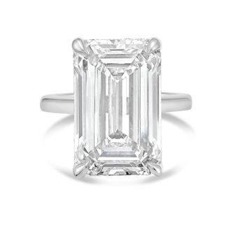 Diana M. Jewels 14kt white gold 3.00 ct lab grown emerald diamond solitaire ring
