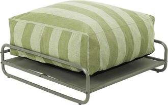 Oviala Puf a rayas muebles de jard&iacute;n modulares con estructura verde cactus