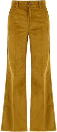 Attic and Barn Oker Broek voor Stijlvolle Kleding - Dames - Wijde Broeken - Geel - S - Broeken
