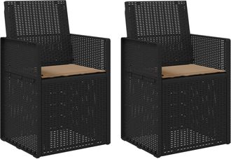 vidaXL Sillas De Comedor De Jard&iacute;n 2 Uds. Gris Antracita Y Topo Pp Vidaxl