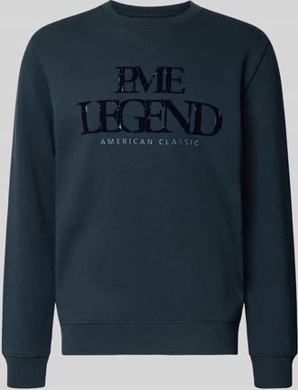 PME Legend Sweatshirt mit Label-Print in Marine, Größe XXXL