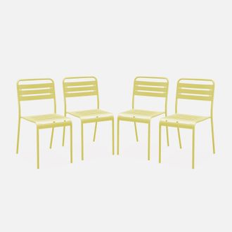 Sweeek Silla De Jard&iacute;n Bistr&oacute; De Acero, Set De 4