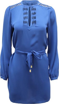 Diane Von Fürstenberg Florina Tunic Short Dress in Blue Silk