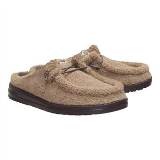 Hey Dude Mens Wally Slip Sherpa Mule In Timber Wolf
