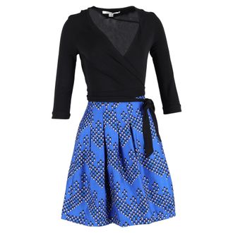 Diane Von F&uuml;rstenberg Diane Von Furstenberg Printed Mini Wrap Dress in Multicolor Wool