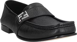 Fendi Mens Black Calfskin Slip-On Loafers
