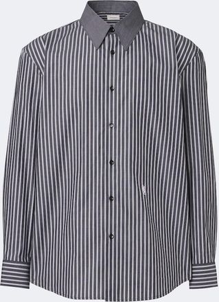 Saint Laurent Cassandre striped cotton poplin shirt
