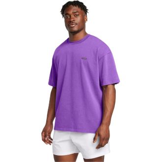 Under Armour Heren Gewassen Logo Oversized T-shirt (Paars)