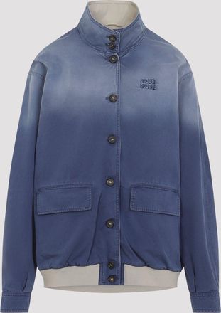 Miu Miu Blouson in twill lavato vecchio di Miu Miu