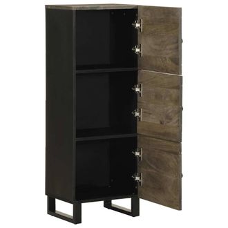 Berkfield Home Highboard Black 40x33x110 cm Solid Wood Mango | Size: 40 x 33 x 110 cm