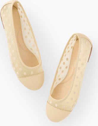 Talbots Blair Mesh Dot Ballet Flats - Fawn - 10 1/2 M Talbots