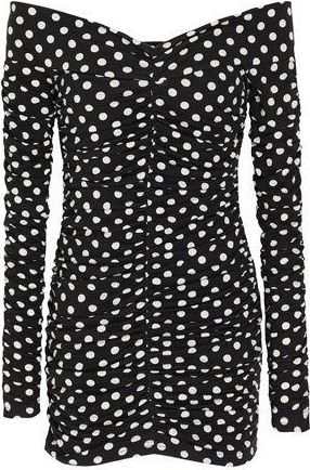 8 by YOOX OFF-SHOULDER FRONT GATHERING MINI DRESS