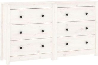 vidaXL Sideboard White 140x35x80 cm Solid Wood Pine Vidaxl