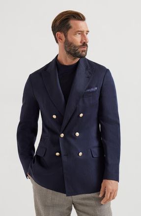 Brunello Cucinelli Twill unconstructed blazer in Navy Blue at Nordstrom, Size 52 It