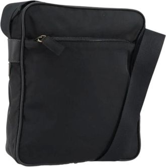 Prada Pre-owned Cross Body Bags, female, Black, Size: ONE SIZE Pre-owned Nylon Cross Body Bag