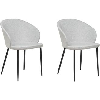 Beliani Set of 2 Dining Chairs MASON Light Grey