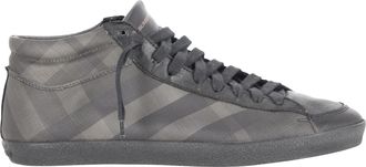 Burberry Burberry sneakers met ruitprint in grijs gecoat canvas