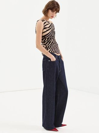 Mango Top asimmetrico stampato nero - Donna - XS - MANGO