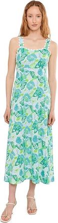 Lilly Pulitzer Dwyer Midi Dress Womens Dress Resort White Monarch Rose : XXS, Cotton