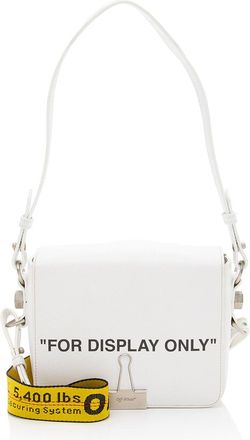 Off-white Leather Binder Clip Shoulder Bag