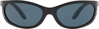 Costa 61mm Polarized Wraparound Sunglasses in Matte Black at Nordstrom