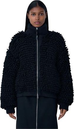 Moncler Textured wollenmix cardigan - Dames - Vesten - Zwart - XS - Wol - Truien & Vesten