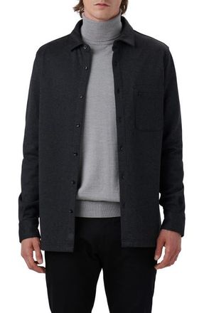 Bugatchi Cotton Blend Shirt Jacket in Caviar at Nordstrom, Size Small