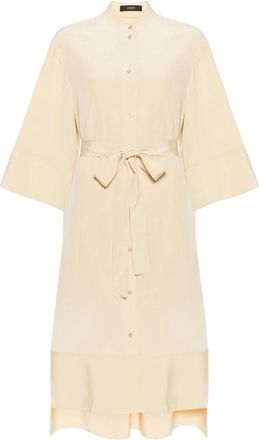 Joseph Cr&ecirc;pe de Soie Maxi-jurk - Dames - Shirt Kleedjes - Beige - 2XS - Kleedjes