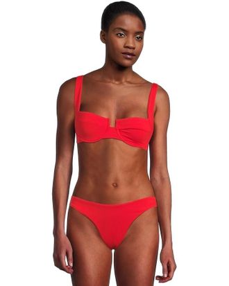 L*Space L*Space Mako Bikini Top Womens Flame Stretch Sqaure Neck Underwire BUU278