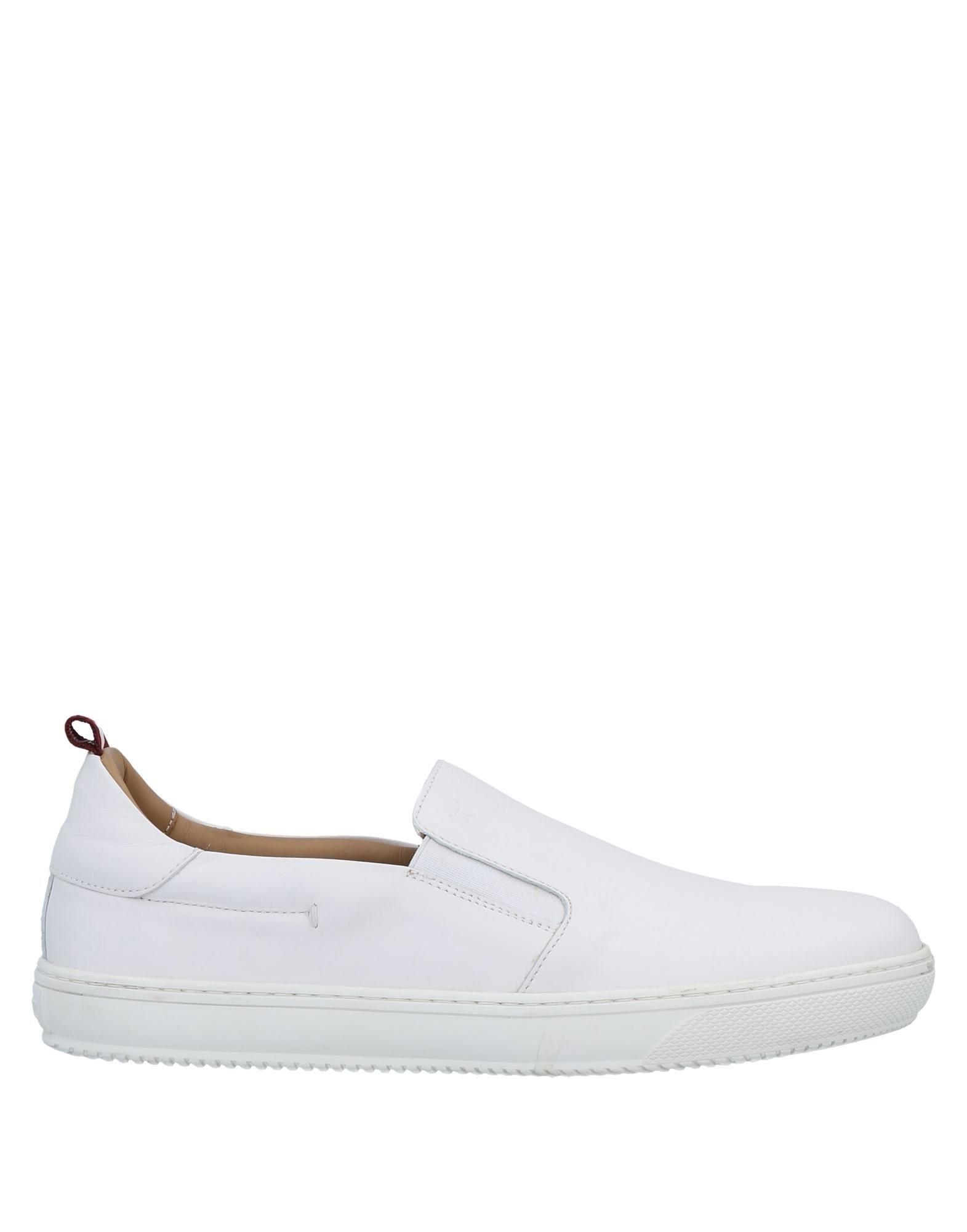 Leather slip on sneakers white online