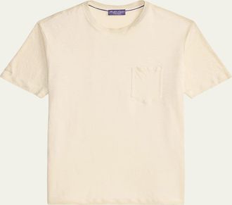 Ralph Lauren Purple Label Mens Linen Jersey Pocket T-Shirt
