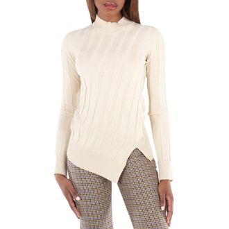 Stella McCartney Stella Mccartney Ladies White Asymmetric-Hem Knit Jumper, Size XX-Small