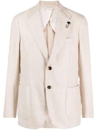 Lardini Blazer monopetto con applicazione - Bianco
