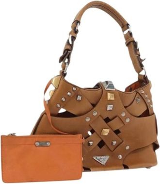Prada Pre-owned Handbags, female, Brown, Size: ONE SIZE Pre-owned Vintage Shoulder Bag
