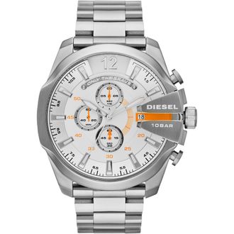 Diesel Mens Mega Chief Chronograph Bracelet Watch, 51mm in Silver at Nordstrom Rack