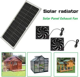 OEM Panel Solar Monocristalino De 16 W Y 16 V, Resistente Al Agua Ip65, Con Marco, Ventilador Solar Fotovoltaico, Velocidad M&aacute;xima De 3200 Rpm, Calentador