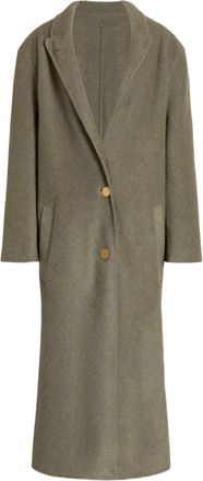 Alberta Ferretti Relaxed Fit Long Coat with Notched Lapel