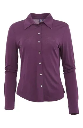 Lords of Harlech Scarlet Merino Wool Shirt in Plum at Nordstrom, Size Xx-Large