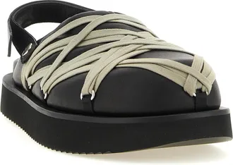 Rick Owens Mens Black Ramie Mules