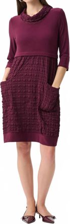 Joseph Ribkoff Jacquard Silky Knit Cocoon Dress In Elderberry