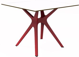 Resol Mesa Cuadrada 90x90 Vela S Resol Madera Pl&aacute;stico Rojo Blanco