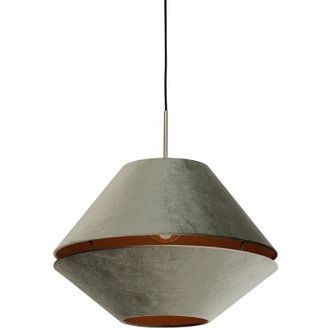 QAZQA Qazqa Cl&aacute;sico/antiguo L&aacute;mpara Colgante Moderna Bronce Con Doble Pantalla De Terciopelo Verde - Combi 1 Terciopelo /acero Otros Adecuado Para Led Max. 