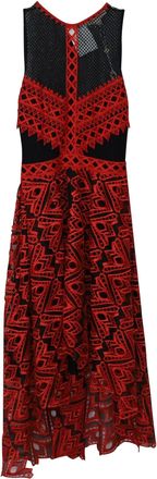 Jonathan Simkhai Jonathan Simkhai Embroidered Hi-lo Halter Dress in Red Polyester
