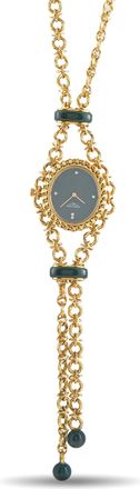 Longines 18K Yellow Gold Malachite Pendant Watch LN17-011326