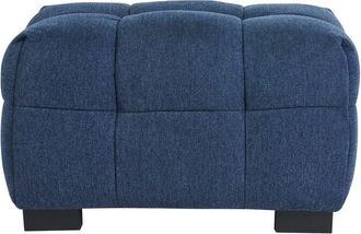Miliboo Miliboo - Pouf poggiapiedi design in tessuto effetto velluto blu scuro corto
